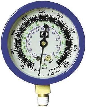 JB INDUSTRIES M2-870 Gauge,3-1/8 In Dia,Low Side,Blue,350 psi