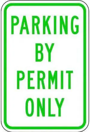 LYLE RP-031-12HA Permit Parking Sign,18" x 12, RP-031-12HA