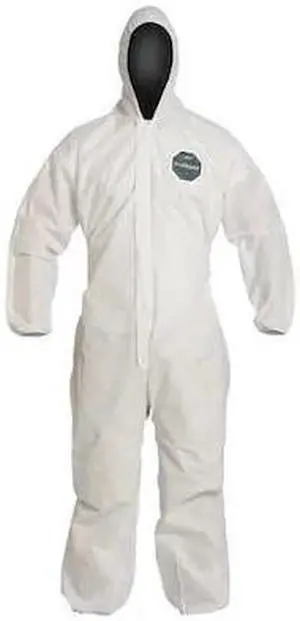 DUPONT PB127SWHLG002500 10 Coverall. Standard Fit Hood. Elastic Wrists and
