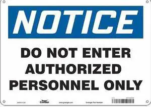 CONDOR 472U89 Safety Sign, 10 in Height, 14 in Width, Aluminum, Horizontal