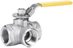 MILWAUKEE VALVE BA3WDSLH 1 1/4 1-1/4" FNPT Stainless Steel Ball Valve 3-Way