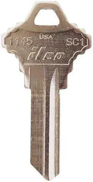 KABA ILCO 1145-SC1 Key Blank,Brass,Type SC1,5 Pin,PK10