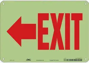 CONDOR 480M61 Exit Sign, English, 10" W, 7" H, Plastic, White