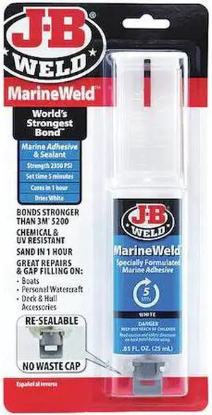 Marineweld Marine Adhesive Epoxy Syringe - Dries White - 25Ml J-B Weld 50172