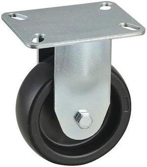 ZORO SELECT 33J004 Rigid NSF-Listed Plate Caster,4 in. Dia.,300 lb.