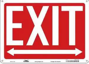 CONDOR 480L66 Exit Sign, English, 14" W, 10" H, Aluminum, Red, White