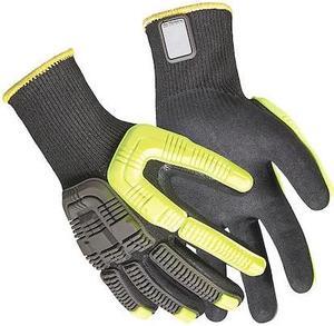 HONEYWELL 41-4413BE/6XS Knit Gloves, ,Sandy Palm, Knit, Black, 1 PR