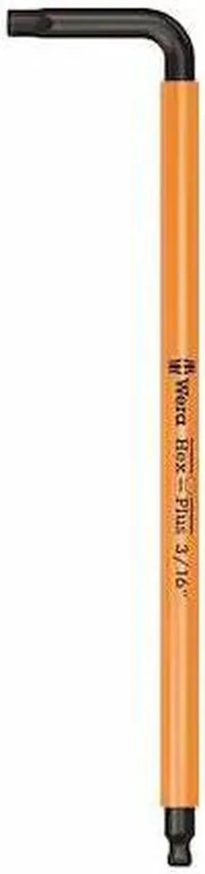 WERA 05022634001 Plain L Key Hex Key, 3/16 in Tip Size, 6 1/16 in Long, 6 1/16