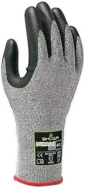 SHOWA 386XXL-10-V Cut Resistant Coated Gloves, Cut Level A3 ,Foam Nitrile
