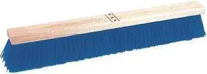 TOUGH GUY 4KNC5 30 in Sweep Face Push Broom Head, Stiff, Synthetic, Blue