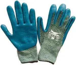 CONDOR 48UR39 Cut Resistant Coated Gloves, A4 Cut Level, Nitrile, L, 1 PR