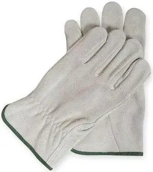 CONDOR 5PE82 Leather Drivers Gloves, Cowhide, Shirred Slip-On, Straight Thumb,