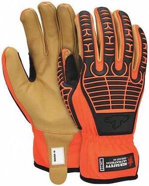 MCR SAFETY MC503L Hi-Vis Cut Resistant Coated Mechanics Gloves, Cut Level A5