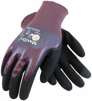 PIP 56-425/M Foam Nitrile Coated Gloves, Palm Coverage, Purple/Black, M, 12PK
