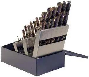 CHICAGO-LATROBE 54127 25PC 135 Degree Heavy-Duty Cobalt Jobber Lngth Drill Set