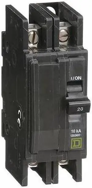 SQUARE D QOU220 Miniature Circuit Breaker, QO Series, 20A, 2 Pole, 120/240V AC,