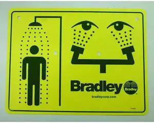 BRADLEY 114-052 Combination Sign, For Use With Bradley Safety Showers