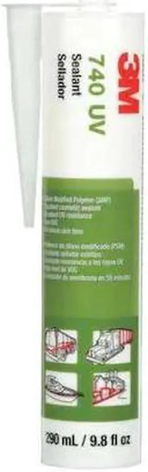 3M 740 UV Polymer Adhesive Sealant, 10 oz, Cartridge, Gray, Polymer Base, 740 UV