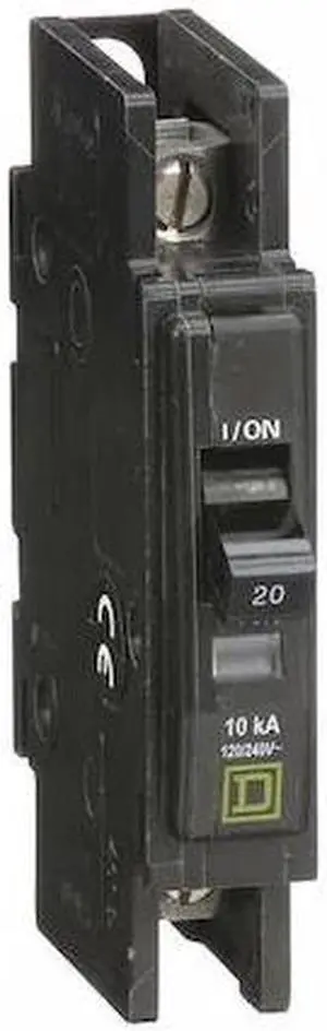 SQUARE D QOU120 Miniature Circuit Breaker, QO Series, 20A, 1 Pole, 120/240V AC,