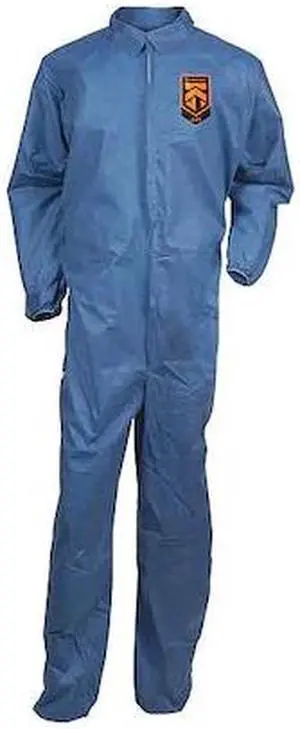 KLEENGUARD 58502 Disposable Coveralls, Collared, M, SMMMS, Zipper, Elastic
