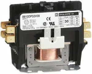 SQUARE D 8910DP32V09 208/240VAC Non-Reversing Definite Purpose Contactor 2P
