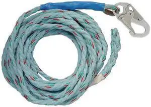 CONDOR 45J302 Vertical Lifeline, 50 ft., 310 lb. Weight Capacity, Blue
