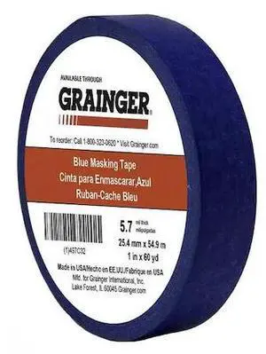 ZORO SELECT TC27-1" X 60YD Painter's Tape, 1 in W x 60 yd L, 5.7 mil Thick,