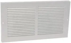 ZORO SELECT 4MJW2 Return Air Baseboard Grille 7.75 X 15.75, White, Steel