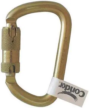 CONDOR 16V854 Carabiner, Auto-Lock, Oval, 4 7/16 in Length, 1" Gate Opening,