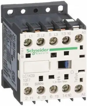 SCHNEIDER ELECTRIC LC1K0910F7 IEC Miniature Magnetic Contactor, 1NO, 110V AC, 3