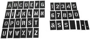 ZORO SELECT 20Y524 STENCIL NUMB&LTR KIT 2 In PLASTIC 138PCS