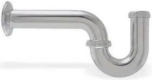 ZORO SELECT 4FEW1 1-1/2" x 1-1/4 Dia, Brass, Chrome, Lavatory/Kitchen, P-Trap