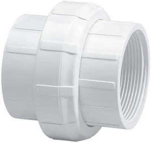 ZORO SELECT 458012 PVC Union, FNPT x FNPT, 1-1/4 in Pipe Size