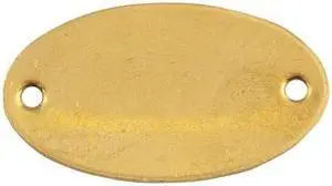 C.H. HANSON 42742 Blk Tag,1 x 1-7/8 In,Brs,Oval,PK25