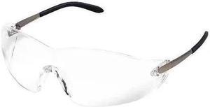 CONDOR 1VT96 Safety Glasses, Wraparound Clear Polycarbonate Lens,