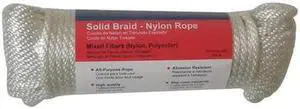 ZORO SELECT 12U278 Rope,Nylon,Braided,3/8 In. dia.,100 ft L
