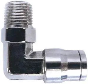 ZORO SELECT 22FR86 1/4" Tube x MNPT Nickel Brass 90 Degree Elbow