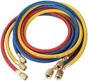 DAYTON 4PDG4 Manifold Hose Set,72 In,Red,Yellow,Blue
