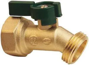 ZORO SELECT 6PDZ5 Hose Bibb,Quarter Turn,1/2In, Brass