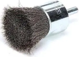 WEILER 96107 Crimped Wire End Wire Brush, Steel, 1"