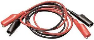 ZORO SELECT 4WRF5 Patch Cord, Alligator Clip on Both Ends, 40", PVC, Black, Red