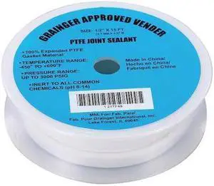 ZORO SELECT 21TF49 PTFE Joint Sealant,1/2 x 15 Ft