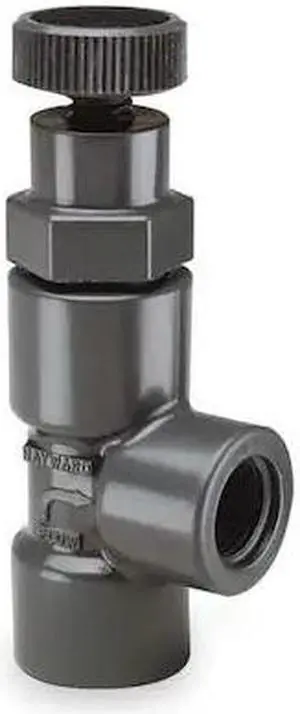 HAYWARD FLOW CONTROL AV10200T Globe Valve, Angle, 2", PVC/FPM, Threaded