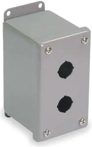 WIEGMANN PBGX2 Pushbutton Enclosure,22mm,2 Holes,Steel