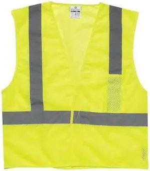 KISHIGO 1083-5X 5XL Class 2 High Visibility Vest, Lime