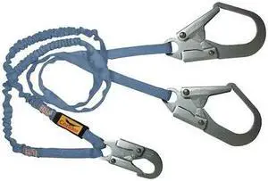 CONDOR 19F384 Shock Absorbing Lanyard, 6 ft. Length, Snap Hook, Steel, 2