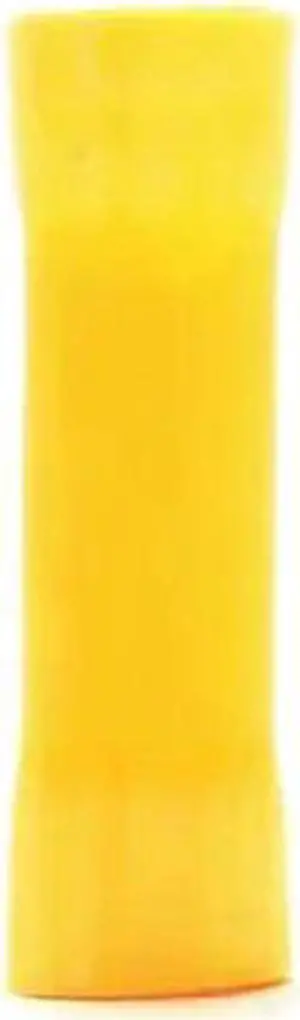3M BSV10Q Butt Splice Wire Connector, 10 AWG Max, Yellow, Vinyl Insulation, 600