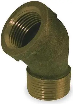 ZORO SELECT 1VEY2 3/4" MNPT x FNPT Red Brass 45 Degree Street Elbow