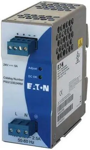 EATON PSG120E24RM AC to DC Power Supply, 100/240V AC, 120 W, 5 A, DIN Rail