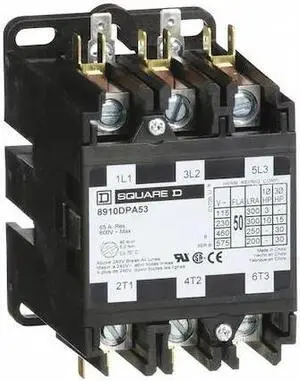 SQUARE D 8910DPA53V09 208/240VAC Non-Reversing Definite Purpose Contactor 3P